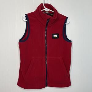 CAT Caterpillar Red Fleece Vest Size XS 5/6